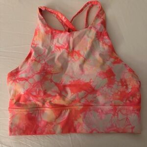 lululemon high neck long lined energy bra. size 6